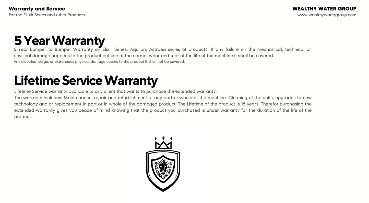 LIFETIME EXTENDED WARRANTY