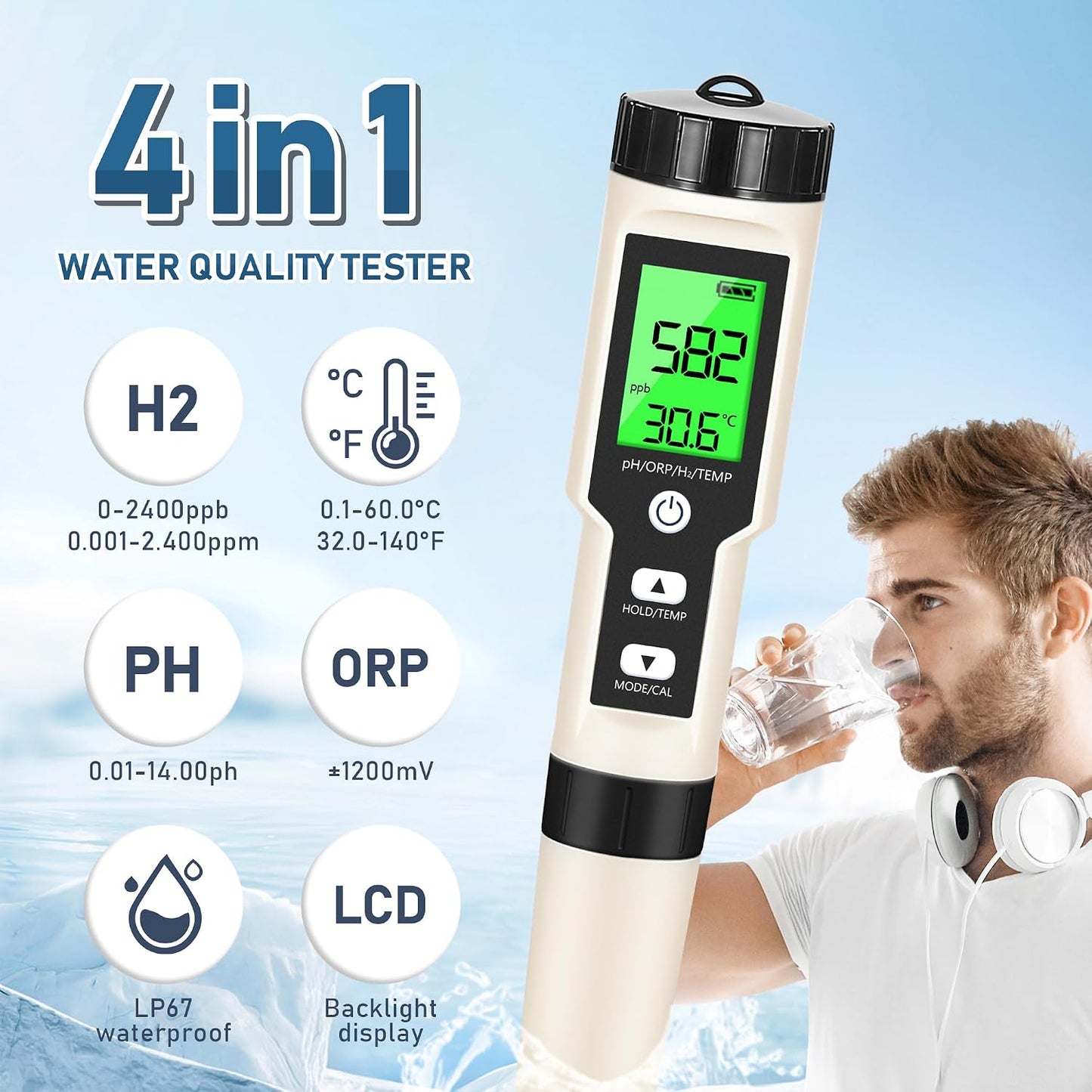 4-in-1 Hydrogen Water Tester