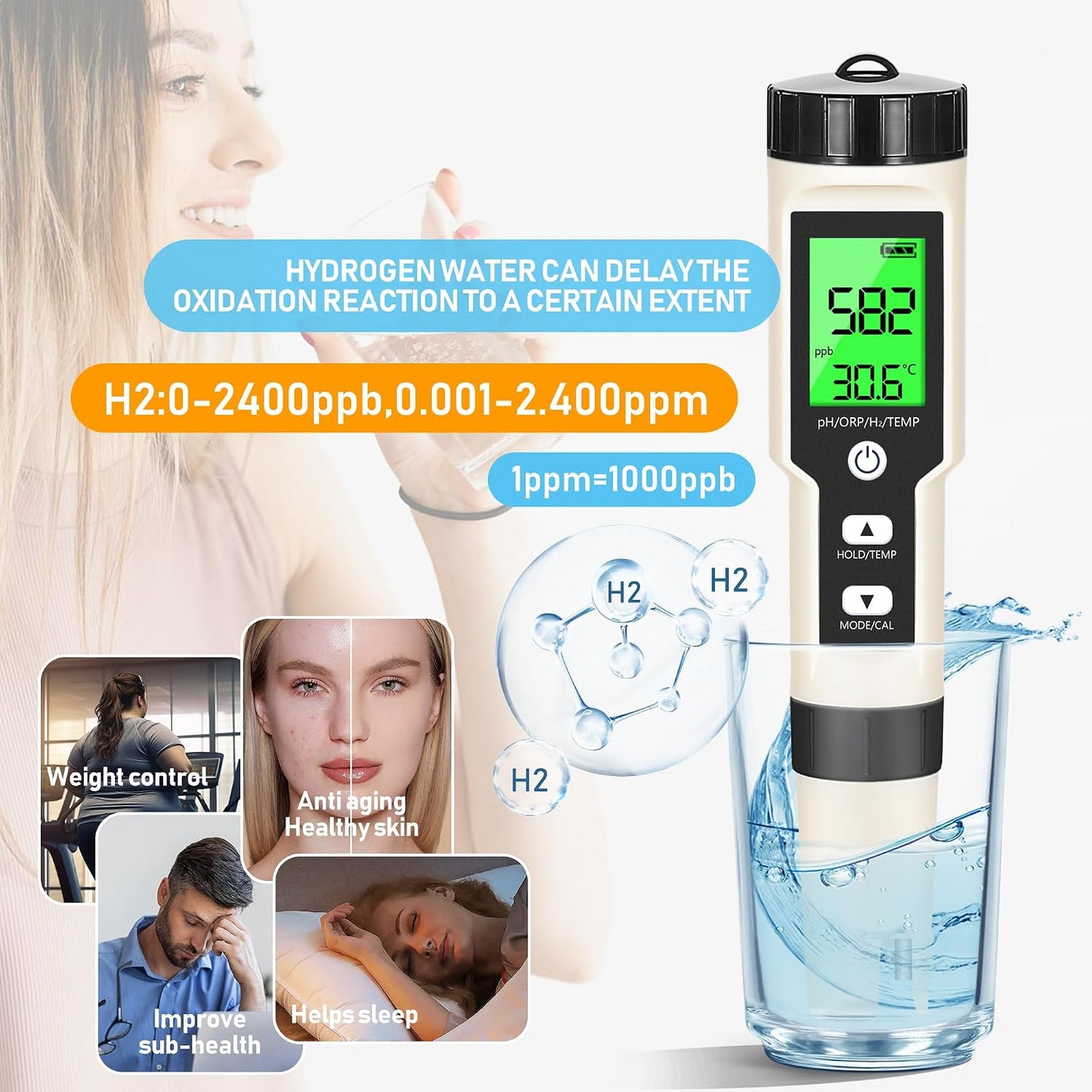 4-in-1 Hydrogen Water Tester